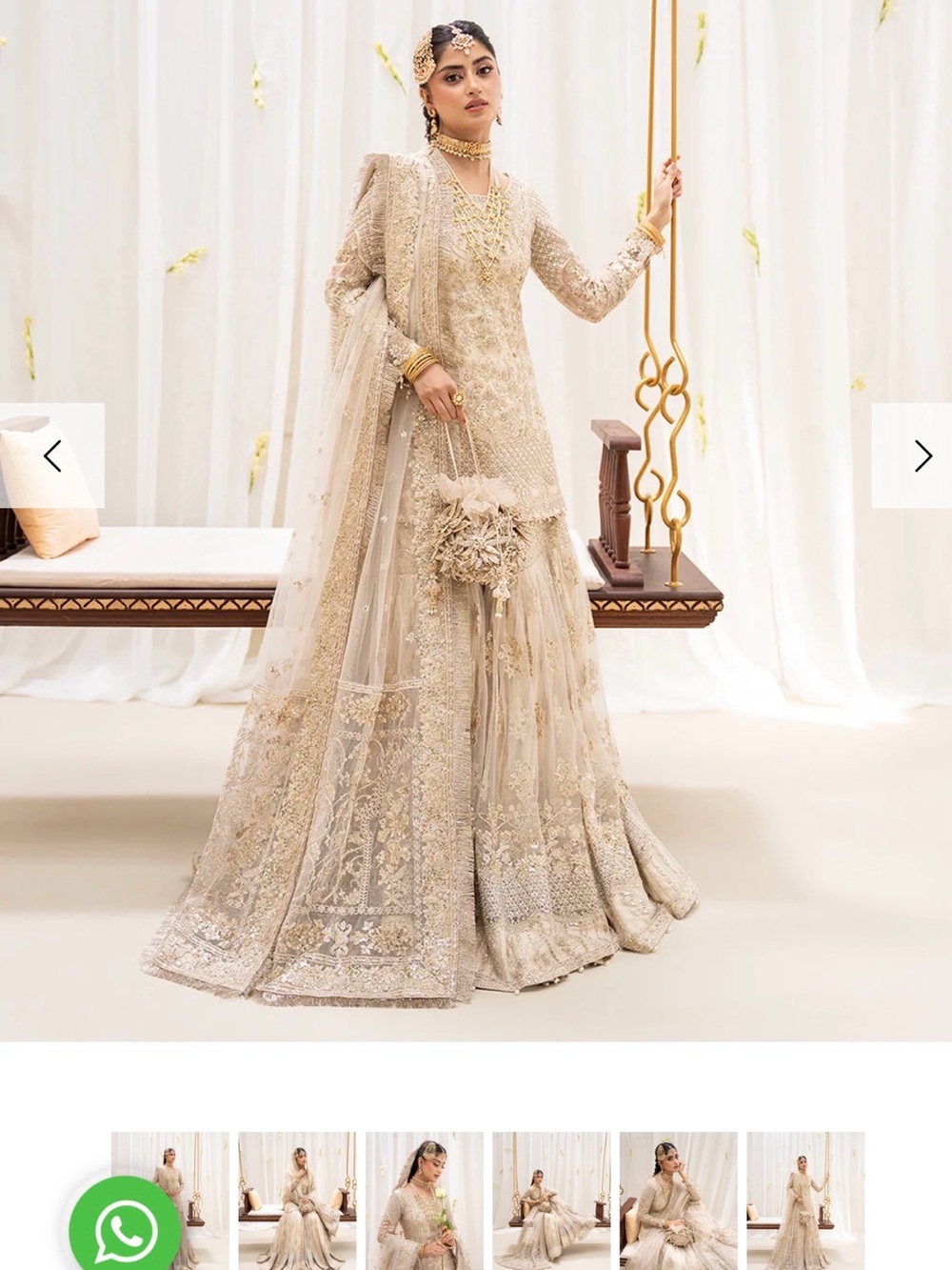 Bridal Cream Embroidered Wedding Dress from Faiza Saqlain unstitched collection - Picture 2 of 7